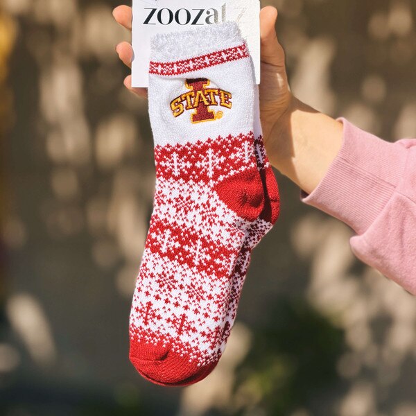ZooZats I-State Cardinal & White Snowflake Fuzzy Socks